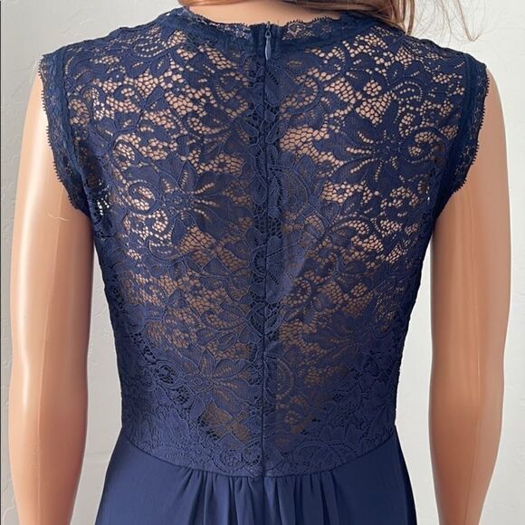 MIUSOL Navy Lace & Sheer Maxi Dress MEDIUM NWT - Picture 7 of 11